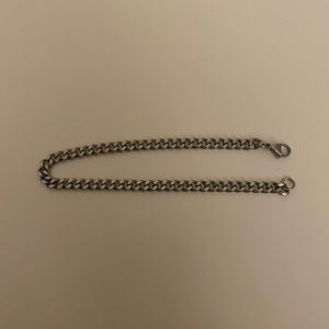 silver curb chain cuban anklet